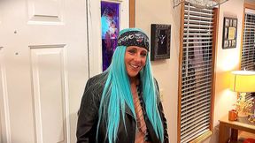 Horny Biker MILF gets fucked at Halloween party