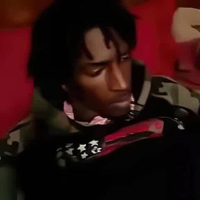 Black Stud Strokes His Massive Cock On Webcam