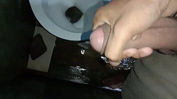 Indian handle in bathroom with much cum