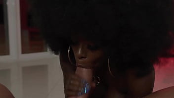 I enter without being seen and Ebony Mystique surprises me because she wants cock