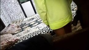 Indian Girl Fun in a office bed room. Indian Couple fun with a bed room