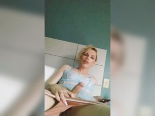 TRANS GIRL STROKES HER THICK COCK