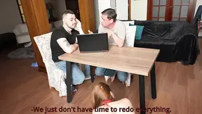 Stepdaughter gets a double penetration with rock-hard and rough anal action