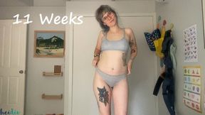 Nude 2nd Pregnant Belly Bump Growth Belly Button