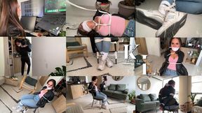 Undercover Investigator Elena Chair Tied by Justice Fanatic
