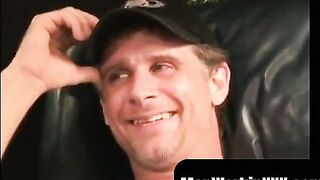 MenWorkinXXX.com - Older gay dude strokes his cock and covers himself in hot cum