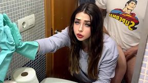 Chunky man uses his hot stepdaughter as a freeuse slut