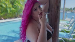 Smoking Hot Wife Alexis Smokes Cigarette In Paradise - With Smoking Outdoors, BBW Smoking, Bikini