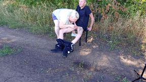 Stepmom Sucks My Dick in a Park on a Bench Until I Cum