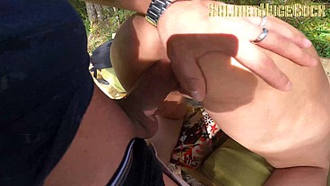 She enters private property and in order not to be accused by the police, she has sex with the estate's butler.