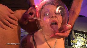 Three Oily Lesbians with Fake Tits Tribbing and Squirting in the Pool
