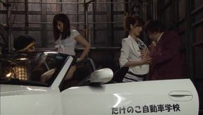 Japanese Race Queens Seduce Their Driving Instructors in Steamy Encounter