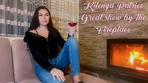 Kilenya Patrice - Fireplace; Brunette Amateur Darling Solo Stripping