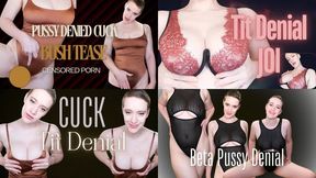 4 Clip Denial Bundle: Tit Denial JOI, Beta Pussy Denial, Pussy Denied Cuck Bush Tease, Cuck Tit Denial - Beta Safe All Natural Denial