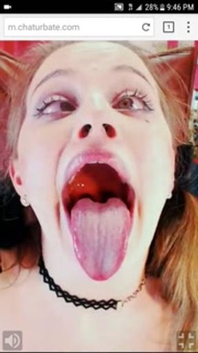Crazy slutty teen opens mouth, crosses, eyes, and gags on dildo.  AMAZING!!