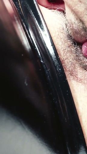 A good licking of my pussy while wearing my latex jumpsuit   Clip 1