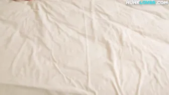 Muscular Shaved Stud Jerks Off in Solo Bedroom Session