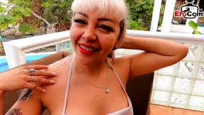 Mexican Latina Enjoyed by Two Guys in Steamy Threesome Encounter