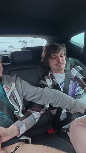 Two Straight Sucks Each Other and Tries to Fuck in the Back of a Car