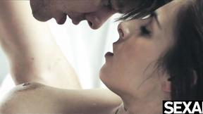 ”Watch her big natural tits bouncing as he fucks her from behind”