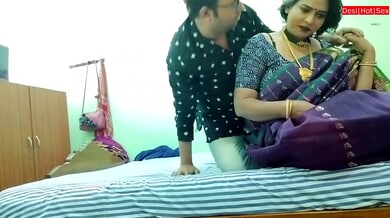 South Asian couple shares passionate bedroom intimacy in tender foreplay