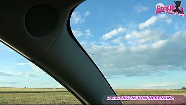 German female hitchhiker sucks the taxi driver's penis in the car