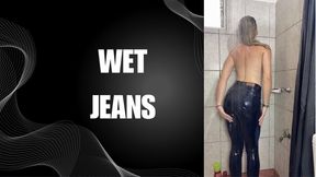 wet jeans shower