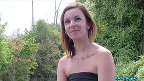 Lena In Brunette Having Outdoors Sex In The Bushes