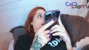 Cuckold Boyfriend Takes a Shower While Naughty Neighbor Fucks Redhead's Pussy