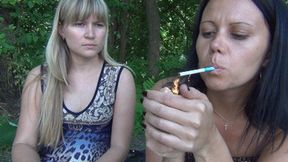We smoke and pop plastic bags I