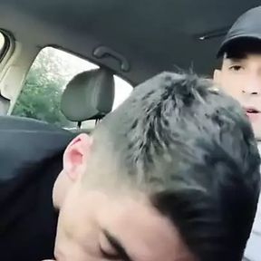 Daniel suck&#039;s Jack cock in car outdoor