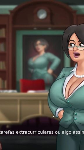 I got a hard cock in the locker room when I saw the nerd's big tits - Summertime Saga EP #1   Clip 2