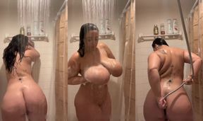 ThatGreenEyedGirl22 With Huge Tits In The Shower