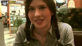 Sextractive Russian bimbos Tanata gives a head in public toilet