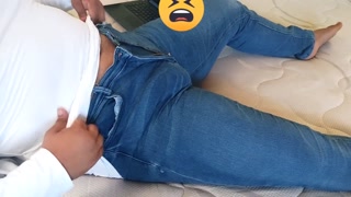 18-year-old teen cumming while watching porn