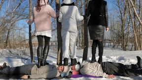 Winter trampling in Moscow park (special video)