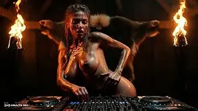 [AI-generated] Future Rave Viking Pre-Orgy Party: Naked Dirty Viking Women Tease Warriors with Big Tits