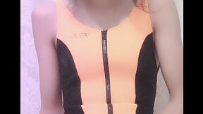 Oriental she-male handjob before swimming