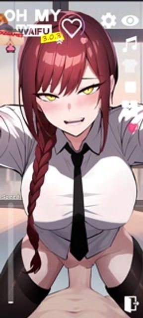 Enjoying Makima's big tits from chain saw man anime hentai