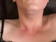 Cute sissy femboy fucked and cum over herself, cleans it up (POV, top)