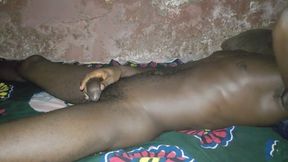 Big Cock Mightily Fucking His Bed at Night