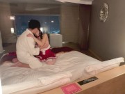 【個人撮影】Christmas🎄✨夜景の見えるホテルでサンタさんのコスプレをしたまりあと甘々中出しSEX♡Japanese amateur hentai ／日本人／素人カップル／おっぱい