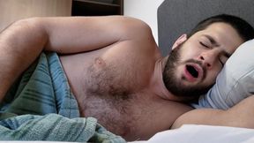 Straight roommate invites you to bed for a nap - hairy chest