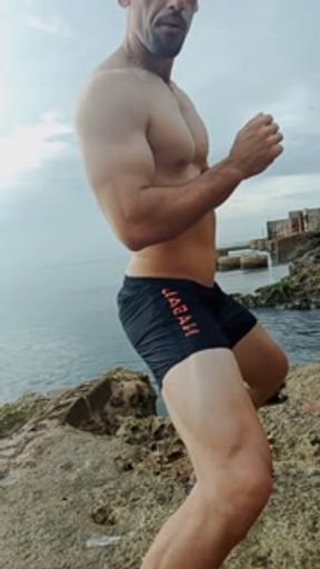 dancing on the sea coast. I almost got caught