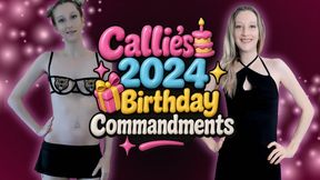 Callie’s 2024 Birthday Commandments