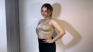 Colombian girl invites her neighbor to try on her new clothes and seduce him