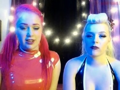 two women fetish latex asslicking and anal mff