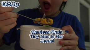 Giantess Finds Tiny Man in Her Cereal 1080p