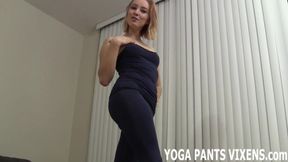 Stroke your cock to me in my skin tight yoga pants, JOI