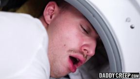 Twink gets stuck in a washing machine and gets an ass fuck